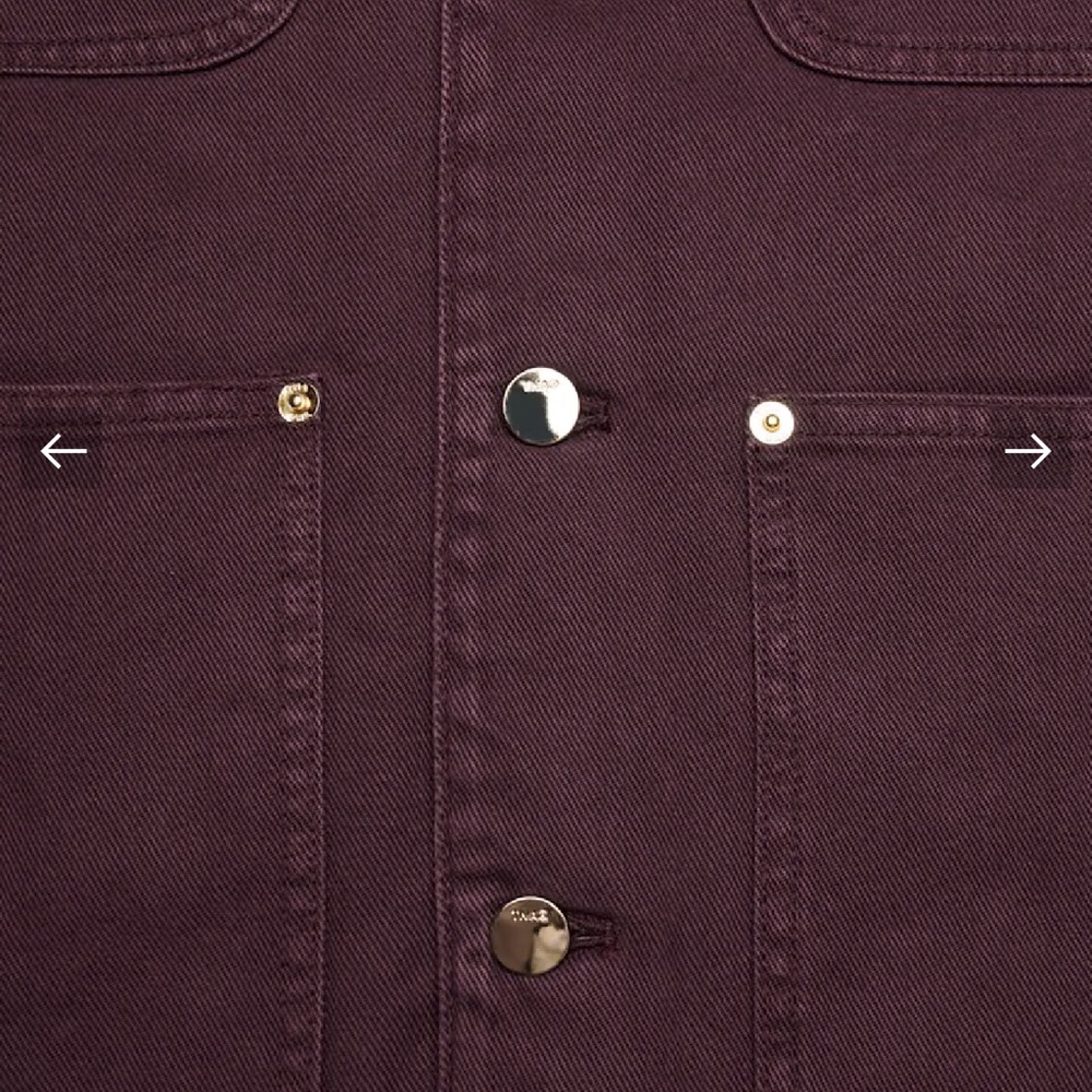 Aritzia Burgundy Utility Jacket with Black Collar Barnett - Picture 13 of 15